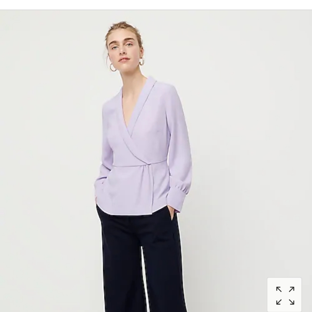 J Crew drapey faux-wrap top in 365 crepe